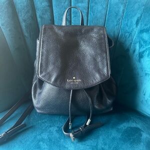 Kate Spade Black Leather Backpack